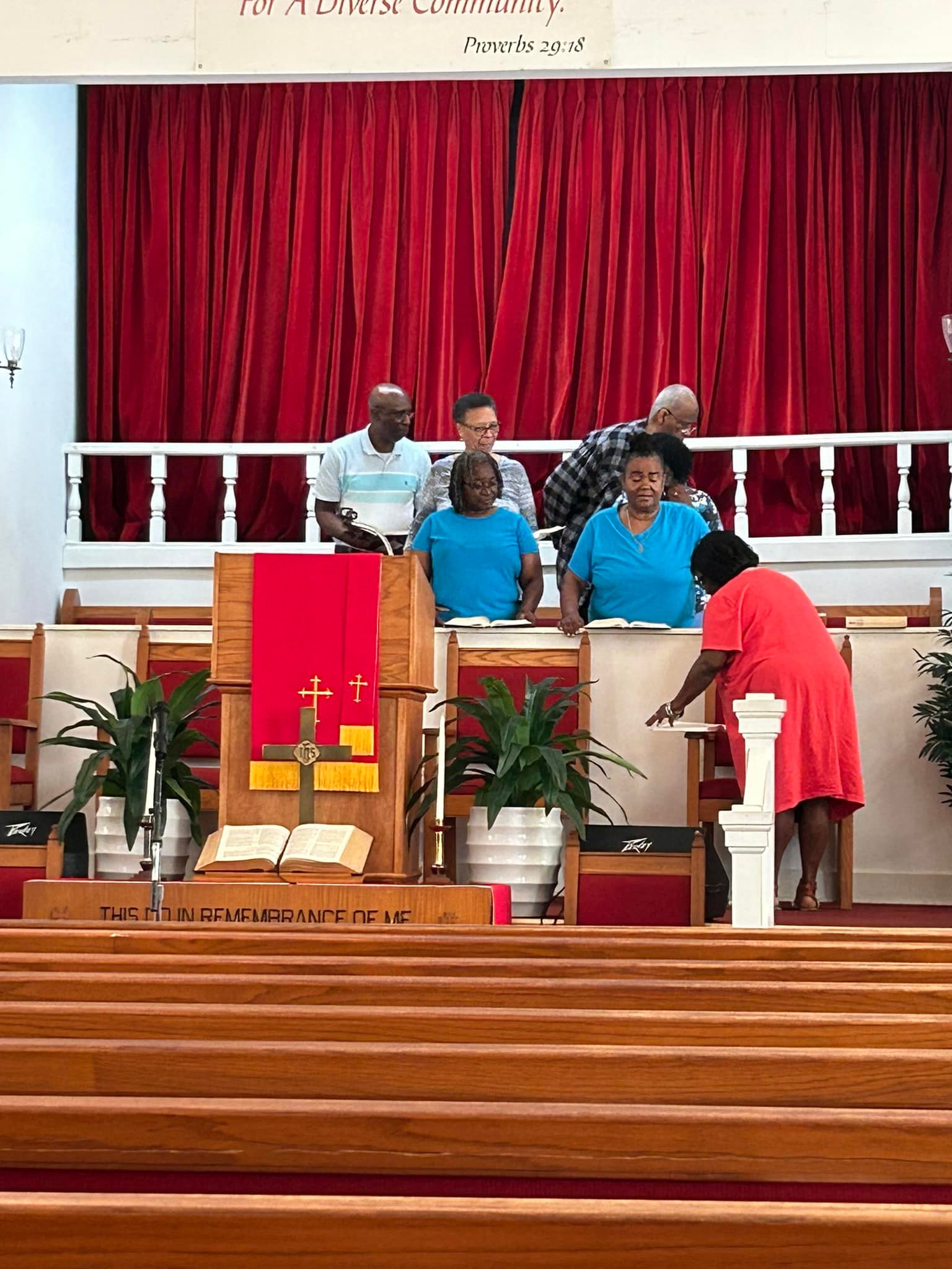 FABC choir and pulpit area during rehearsal